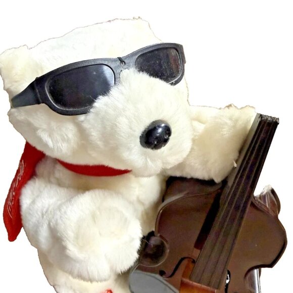 Vintage Coca-Cola Animated Jazz Polar Bear Playing 1990's Christmas Music Coke - Picture 3 of 13